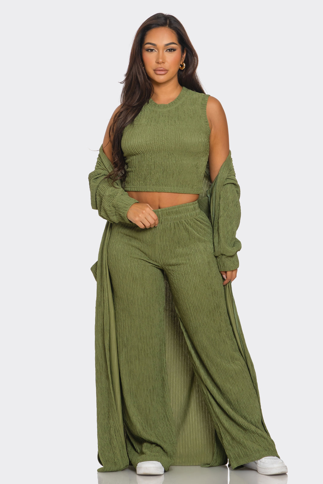 DAISY CRINKLE 3 PC. SET (Olive)