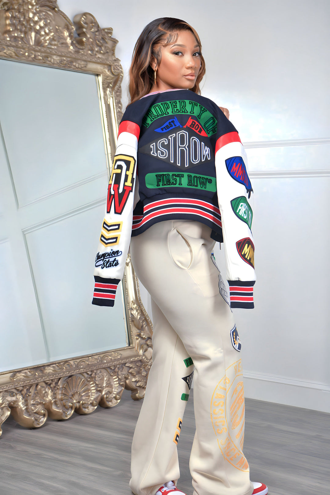 THE BEST CHAMPIONSHIP CROPPED VARSITY JACKET